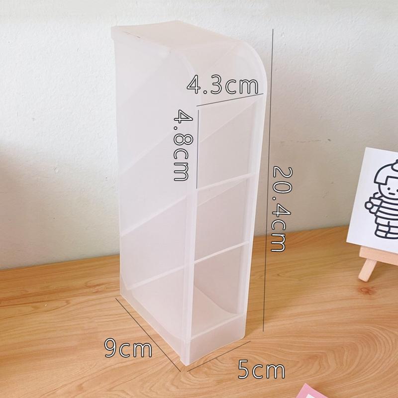 Kawaii Macaroon Color Pen Holder 4 Girds Desktop Organizer Big Size Desk Cosmetics Pencil Storage Box Office School Stationery