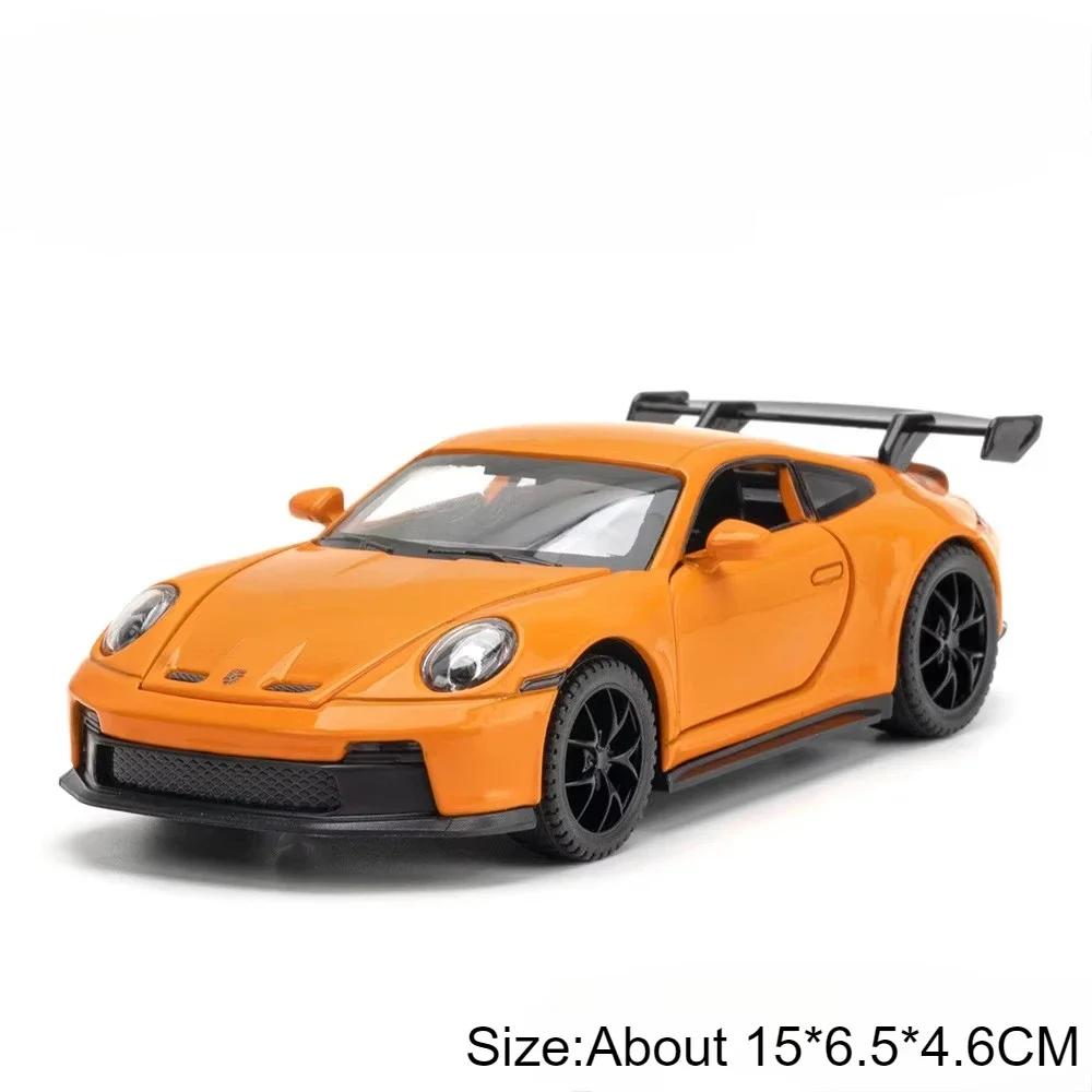 1:32 Cayenne Turbo 911 GT3 Car Model Toy Alloy Diecast Music Light Doors Opened Pull Back Miniature Vehicle Boy Interactive Toys