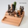 Handmade Beech Wood Tool Rack for Leather Crafting: Perfect for Stamping Tools, Carving Punches, Diamond Chisels, and More.