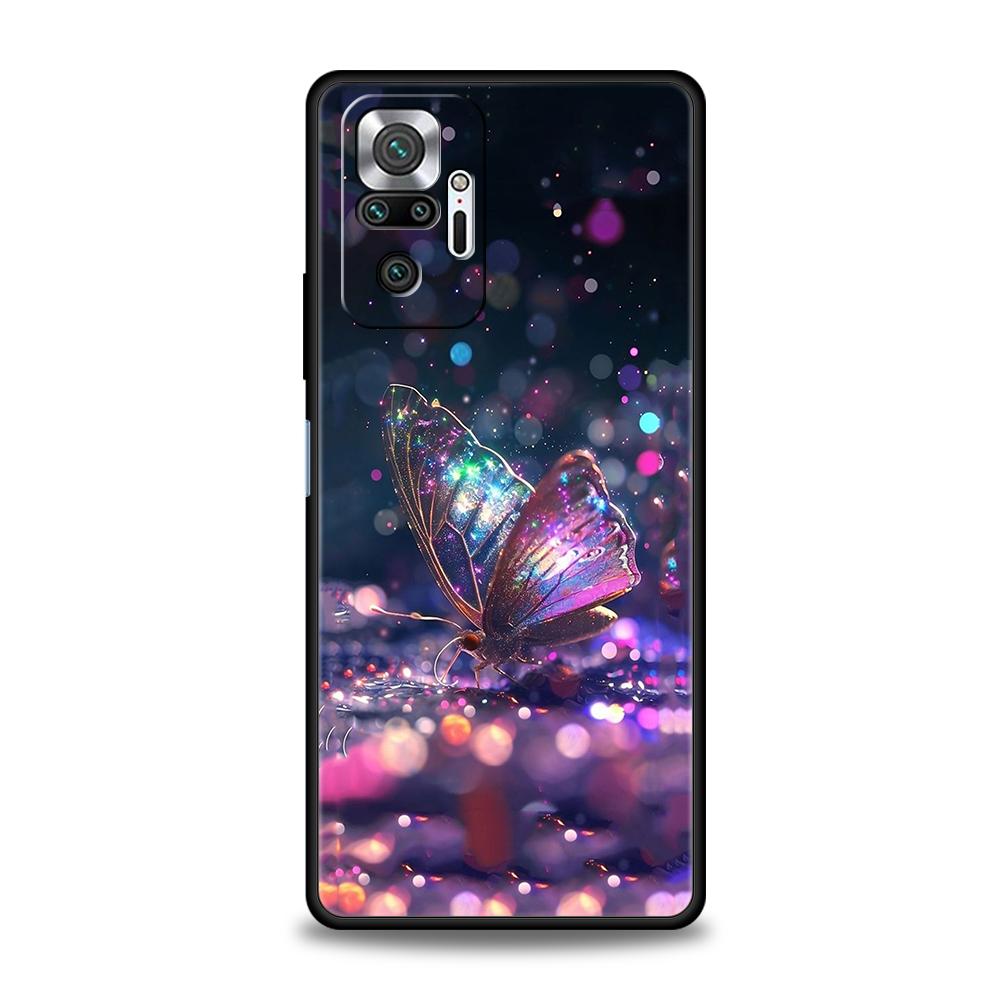 

Luxury Butterfly Glitter Clear Phone Case for Redmi 14C 10C Note 14 13 12 10 11 Pro Plus 7 8T K40 K50 Gaming Pro Plus Soft Shell Redmi K40 Gaming