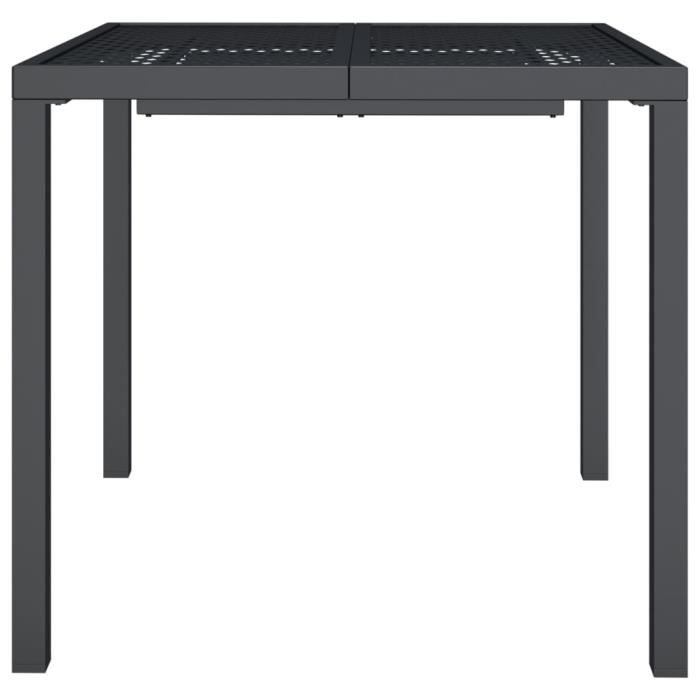 VidaXL Table de jardin anthracite 80x80x72 cm acier 362743