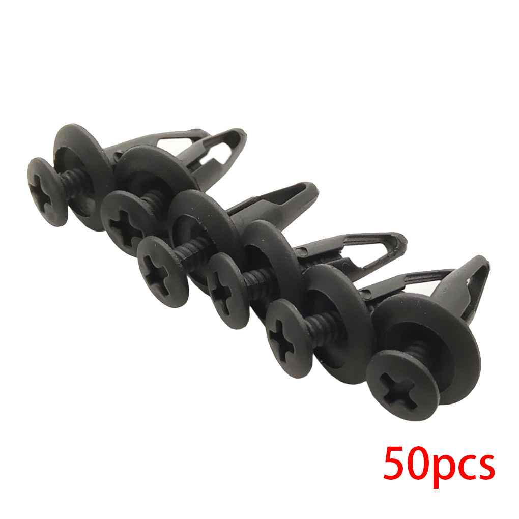 50PCS Car Retainer Clips Plastic Fasteners Kit Auto Trim Panel Clip Black Car Body Bumper Rivet Set Replacement Push Pin