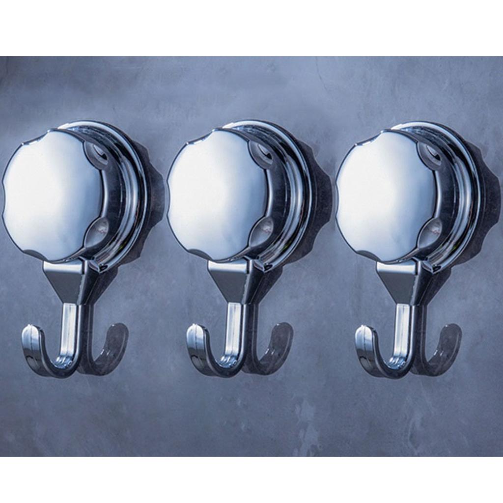 Powerful Durable Hook Chrome-plated with Vacuum Suction Cup for Kitchen and Bathroom 1Pcs /3 Pcs