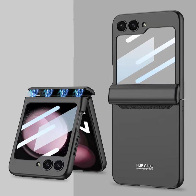 GKK Magnetic Hinge Matte PC Case For Samsung Galaxy Z Flip 5 5G Full Body Hard Armor Protective Cover
