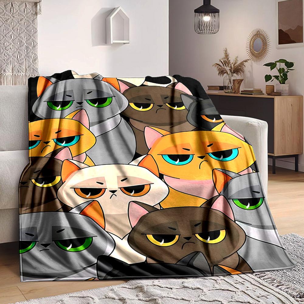 

1pc Cat, Cartoon Blanket Warm,Perfect for Camping And Travel, Making It a Great Gift for Any Season yy250904171 75x90cm
