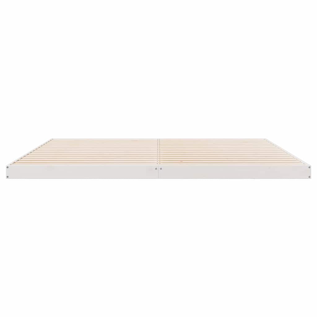 Floor Bed Frame White 180 x 220 cm Solid Pine Wood