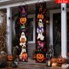 Halloween 2pcs Banner Polyester Cat Pattern Porch Decoration