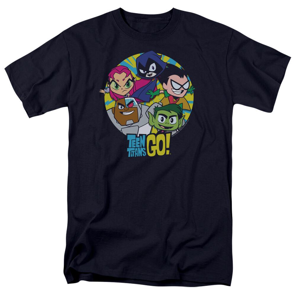 Teen Titans Go! Go Go Group T Shirt Mens Licensed Cartoon Merchandise Navy L