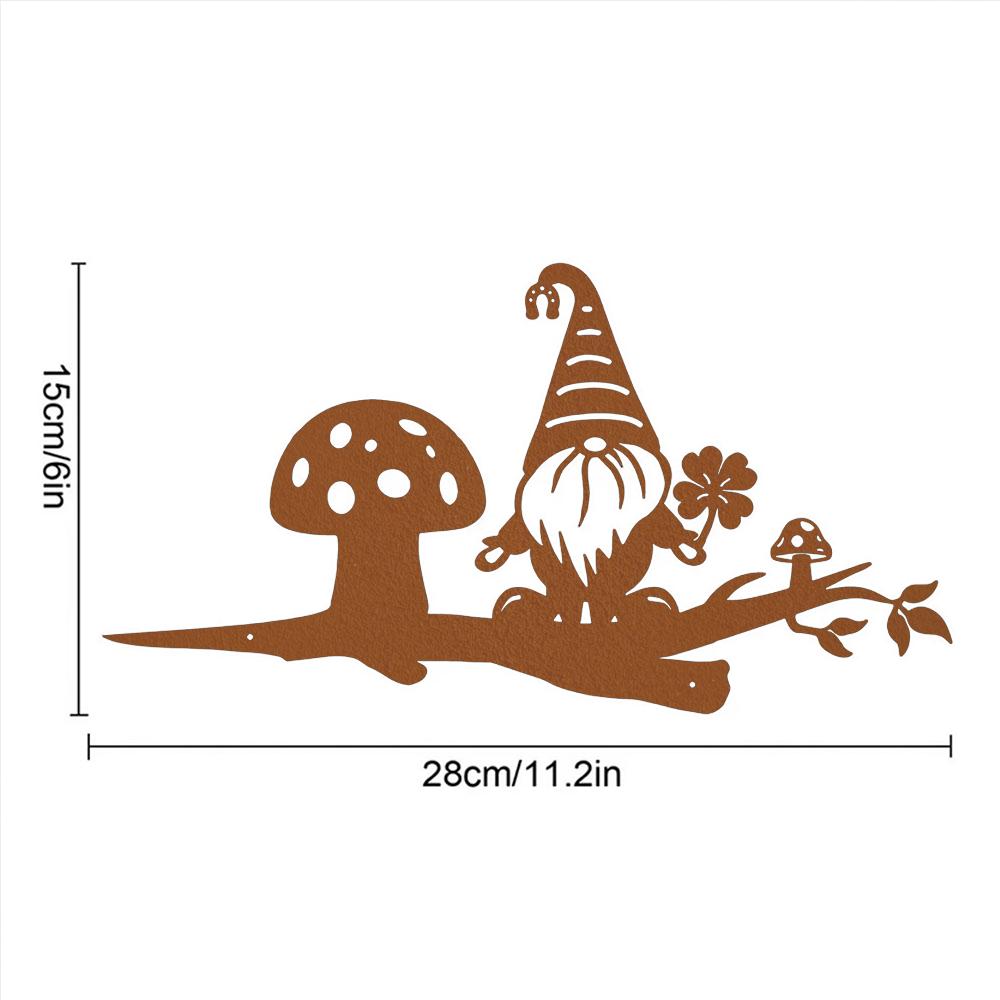 

Добавьте капельку причудливости в свой сад с помощью этого настенного украшения в виде металлического гнома из веток, домашнего декора для садовой вечеринки чёрный
