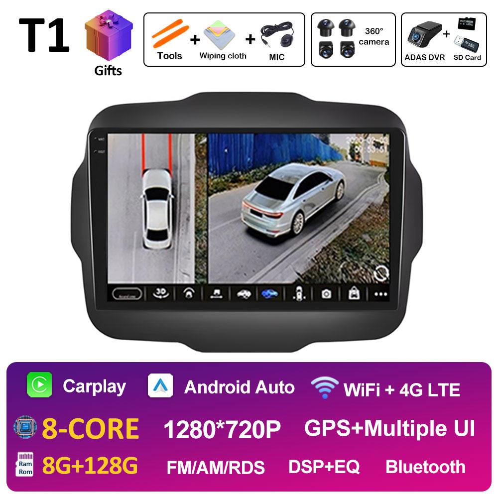 For Jeep Renegade 2016 2017 2018 - 2020 GPS Navigation Android Auto Wireless Carplay Bluetooth Smart System 2.5D Touch Screen 4G