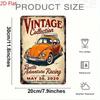 Tin Metal Wall Sign Retro Garage Decor Rustic Home Art Stripe Design Car Movie Inspired Beetle Stripes Wall Hanging