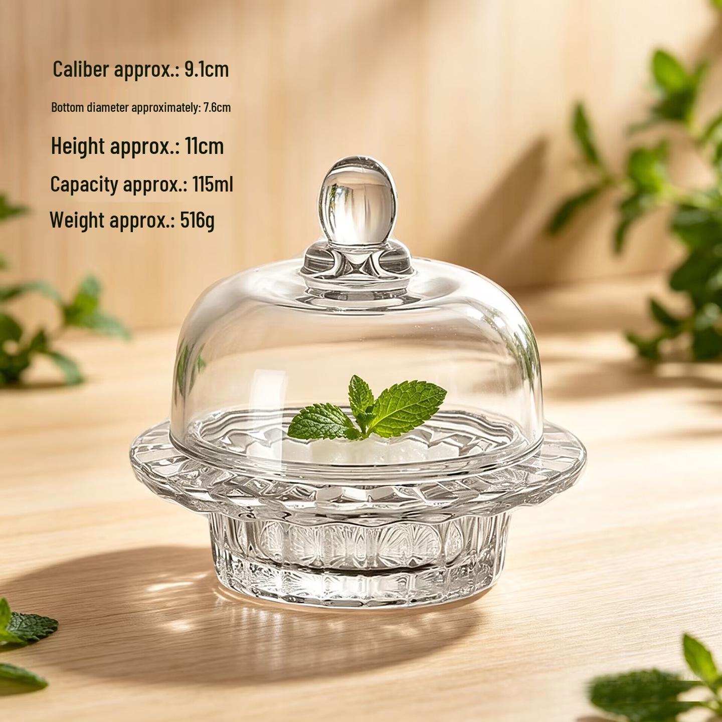 

Yu Jing Glass Bird s Nest Dessert Bowl Set with Gold Rim - Heat Resistant and Transparent, Includes Lid