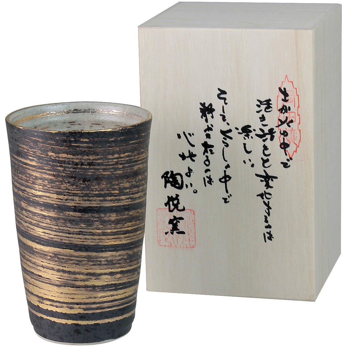 Ranchant Ceramic Sake x Gold Brushstroke Arita Touetsu Made in Japan Cup, Multi-color, 7.9 12.2cm, Design, Ware, Kiln,