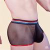 Men'S Mesh Boxer Hollow Out Sheer See Through High Elastic Man Panties Lift Butt U Convex Pouch Underwear Lingerie