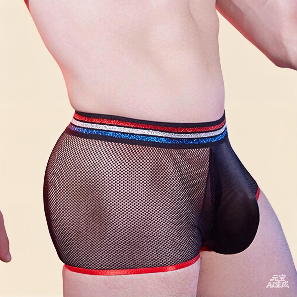 Men'S Mesh Boxer Hollow Out Sheer See Through High Elastic Man Panties Lift Butt U Convex Pouch Underwear Lingerie