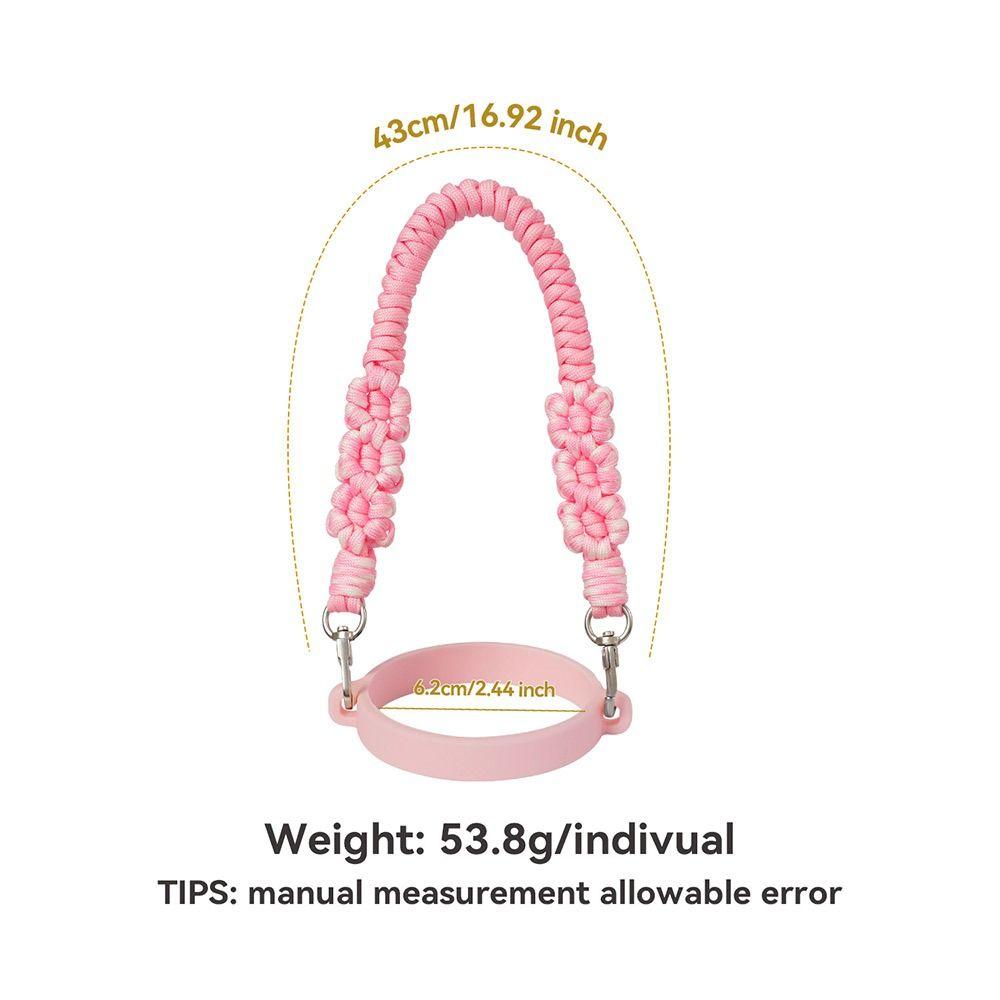 Handwoven Water Bottle Handle Strap Daisy Flower with Adjustable Hand Strap Water Cup Hanging Rope Macrame Water Bottle Holder