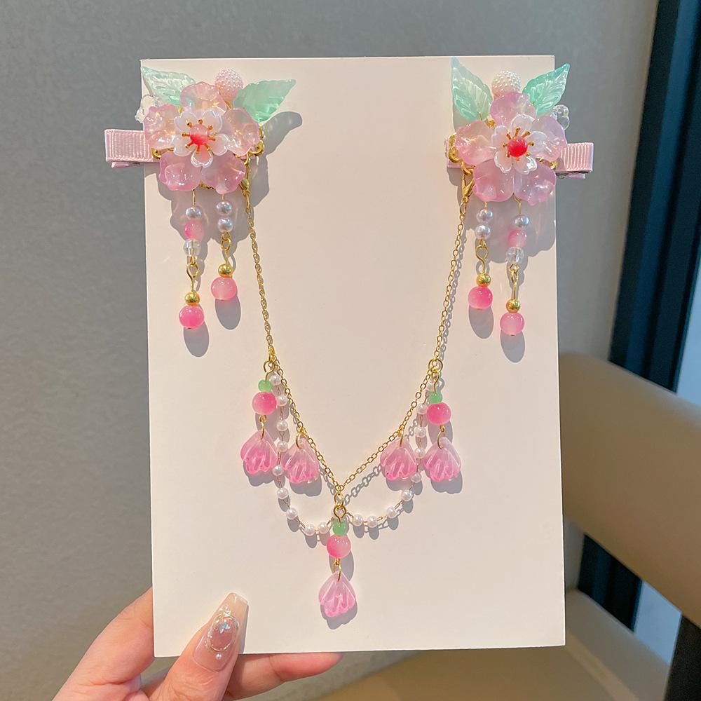 Chinese Style Hanfu Hairpin Set for Girls - Includes Hair Clips, Swaying Tassels, and Butterfly Accessories