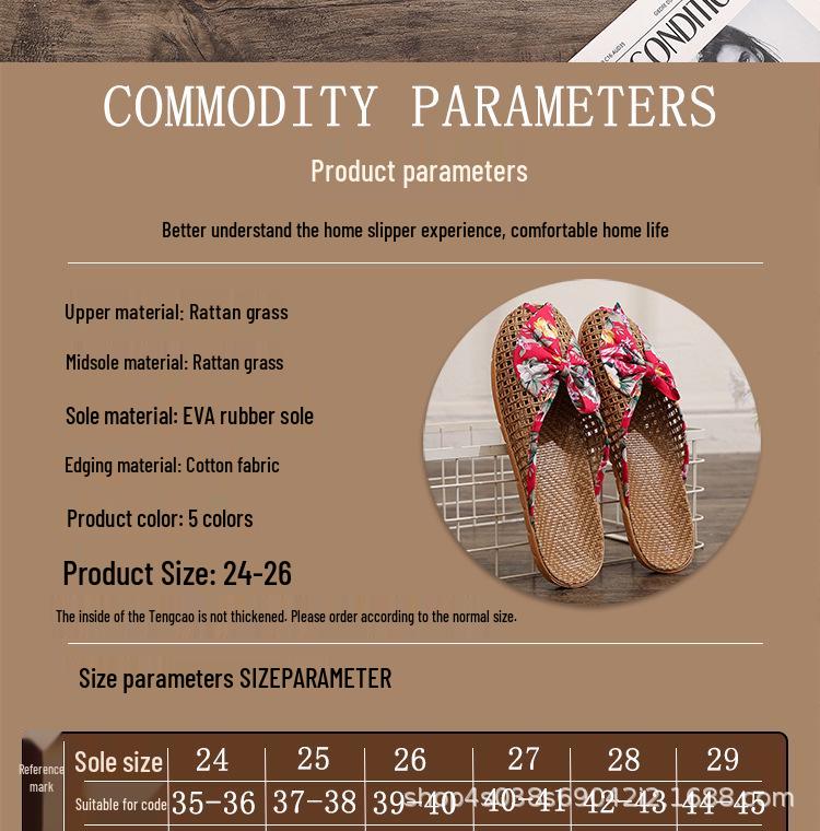 Women's Summer Rattan Slippers: Butterfly Headband, Non-Slip, Silent, Breathable EVA