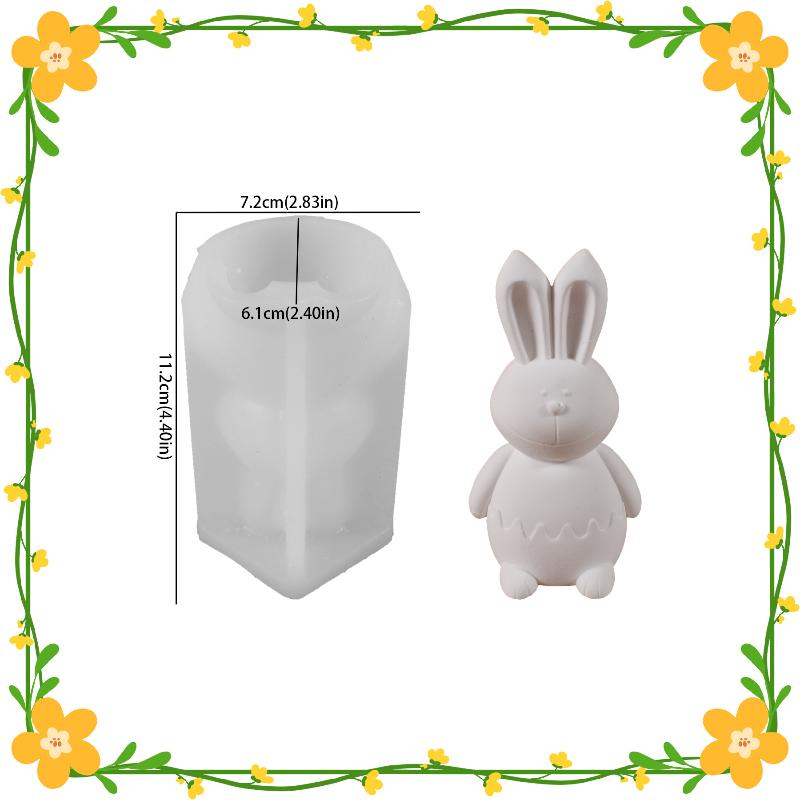 Silicone Mold Easter Eggshell Rabbit Gypsum Decorative Mold Home Desktop Atmosphere Decoration Festival Gift Resin Gypsum