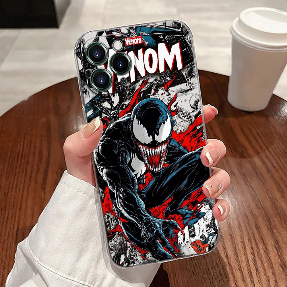 Custodia Trasparente Marvel Venom Comics Per iPhone 17 Pro Max 17E 11 12 13 14 15 16 Pro Max Plus 17 Air 16E 7 XS Copertura Morbida