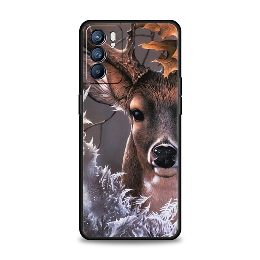 Phone Case Cover For Oppo A17 A31 A54 A57 A78 A79 Find X5 X6 Reno 7 8 10 11 12 13 F Pro 5G Soft TPU Shell Deer Hunting Camo Bags