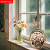Rustic Floral Wooden Welcome Sign, Round Front Door Decor, Farmhouse Wagon Wheel Wall Hanging - Ideal Gift for Russian-Speaking Homeowners