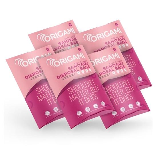 

Оригами Непротекаемые пакеты для гигиенических отходов Упаковка из 5 штук (15 пакетов в упаковке, всего 75 пакетов) для гигиенических прокладок, детских подгузников, ежедневных прокладок, тампонов, презервативов