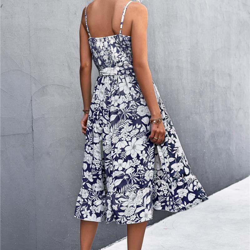 YYFS Damenmode, Sommer, Frühling, einfarbig, ärmellos, U-Ausschnitt, hohe Taille, Freizeitkleider