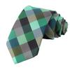 [White Fang] Checkered Polyester Necktie, BusinessCasual, Stylish, Men's NC040 (Green)