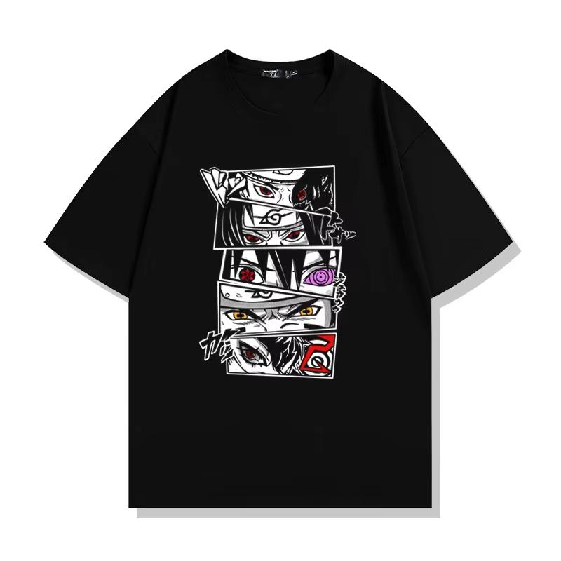 Anime Naruto Peripheral Pure Cotton Printed Tshirt Unisex 2026 Summer Casual Short Sleeved Top Unisex Streetwear Hip Hop 2XL