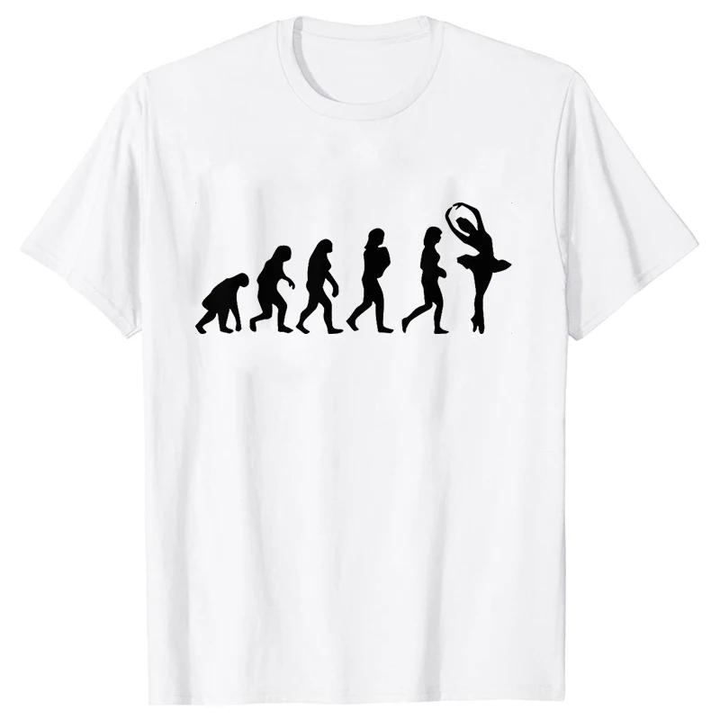Fun ballet letter printed short sleeved Womens casual daily versatile summer round neck Tshirt