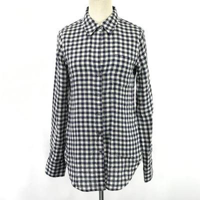 Long Sleeve Lightweight Shirt Women’s M Navy White check(USED)