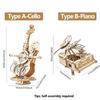 3D Puzzle Wooden Cello Model DIY Assembly Pinao Music Box Building Kits STEM Toys Crafts Gift for Adults Teens Kids