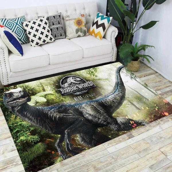 Jurassic Park Dinosaurier-Cartoon-Teppiche, rutschfester Teppich für Wohnzimmer, Schlafzimmer, Fußpolster-Dekoration, Kinderspiel-Bodenmatte