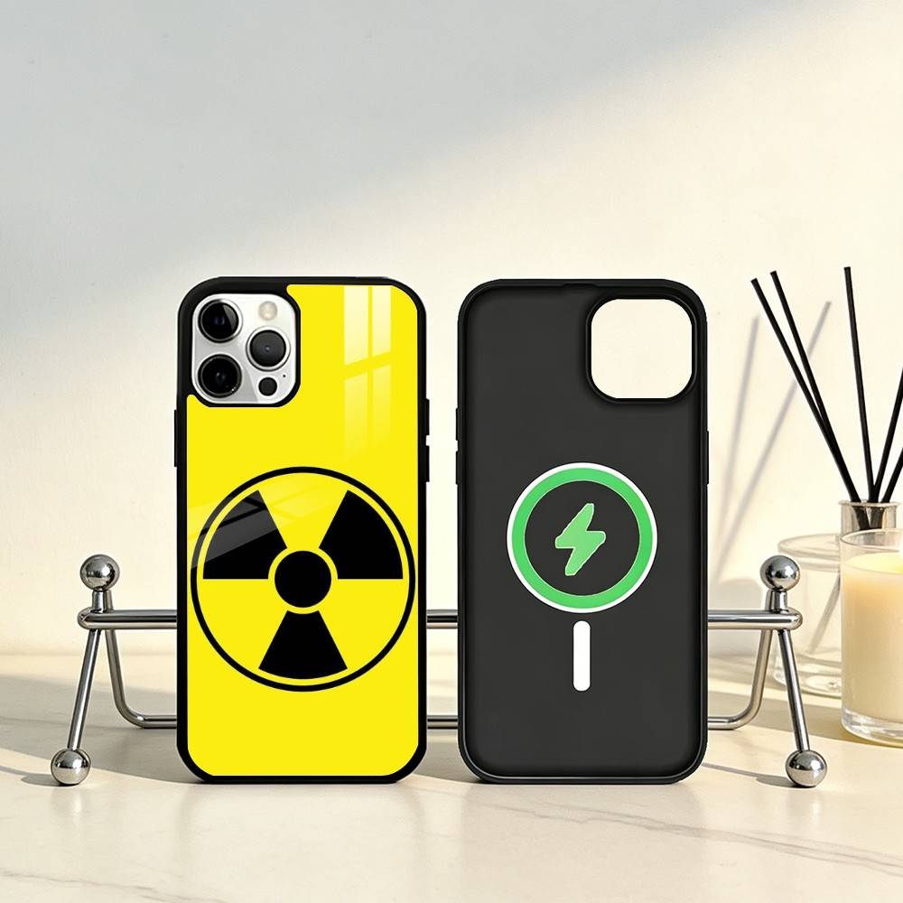Nuclear Radiation Danger Sign Phone Case For iPhone17,16,15,14,13,12,11 Plus,Pro Max Magnetic For Magsafe Wireless Charging