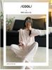 Korean Pink Striped Women's Pajama Set - Spring/Autumn 2026, Sweet Long Sleeve Cardigan Loungewear