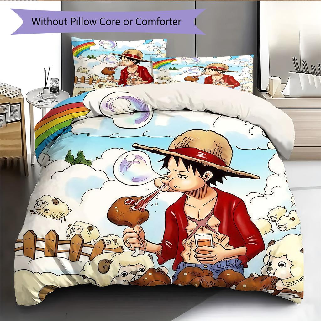 One Piece Pattern Bedding Quilt Set Home Decoration Gift (1 * Duvet Cover + 2 * Pillowcase Without Core)
