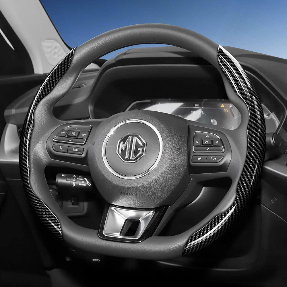 Suitable for Mg Carbon Fiber Texture Steering Wheel Covers with Segmented Quick-Release Design, Durable, Compatible with Zs Astor Ev Hs Phev Mg4 Mg3 M
