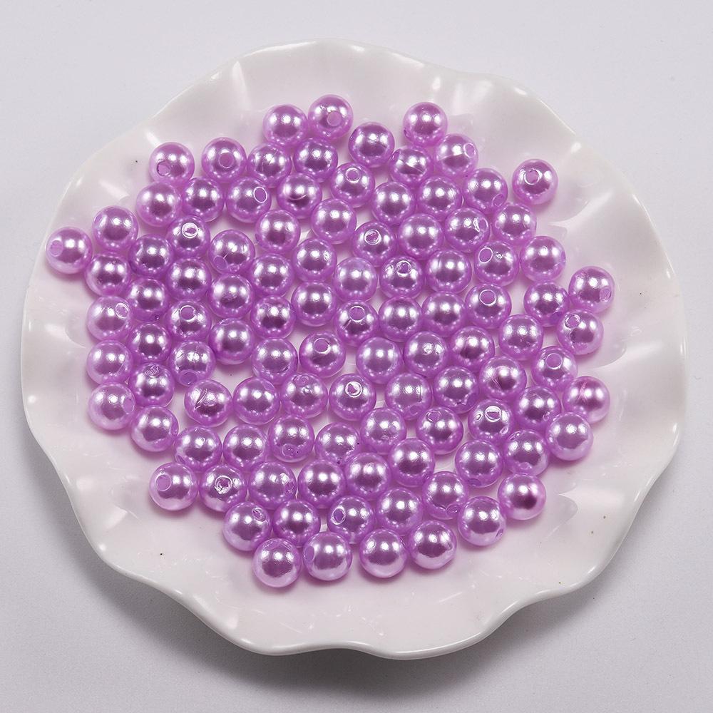 4 6 8 10 12MM mit Loch ABS Imitation Simulierte Perle Lose Perlen Perlen für Schmuckherstellung DIY Zubehör