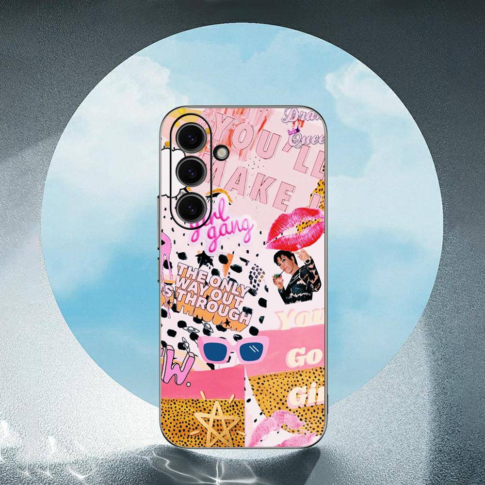 

Fashion Art Illustration For Samsung Galaxy S25 S24 S23 Ultra S22 S21 Plus S20 Black Soft Silicone Protective Case SamsungS21ultra