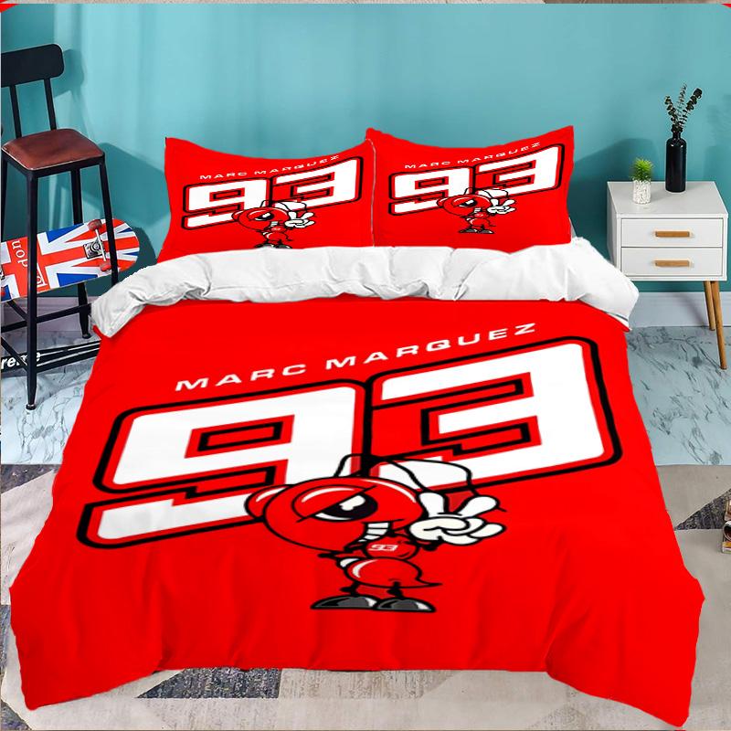 3PCS Marc Marquez Bedding Set,Including 1pc Duvet Cover And 2pcs Pillowcases Perfect for Bedroom, Dormitory, Large Size Fan Christmas Gift
