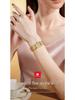 Olevs Women's Gold Square Quartz Watch - Chinese Style