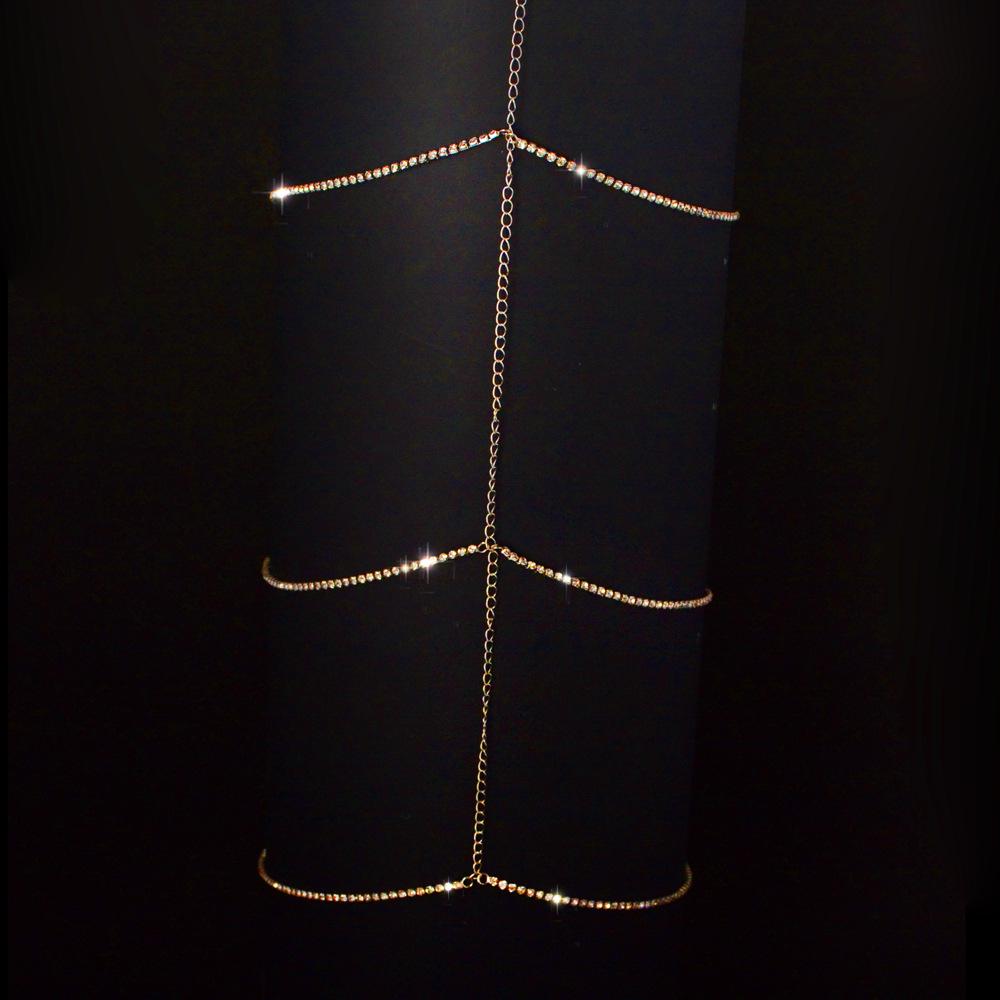 European & American Multi-Layer Rhinestone Thigh Chain and Anklet