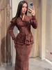 Elegant Retro Slim Long Sleeve Dress for Women - Spring 2025 Collection