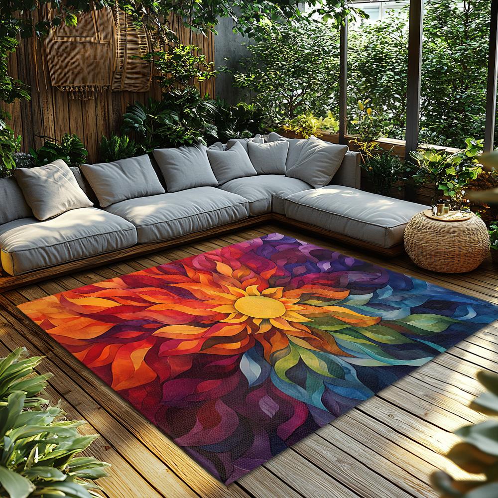 Boho Area Rug Abstract Modern Carpet Living Room Floor Mat Non Slip Home Decor Indoor Outdoor Accent Rug Washable Soft Plush Rug