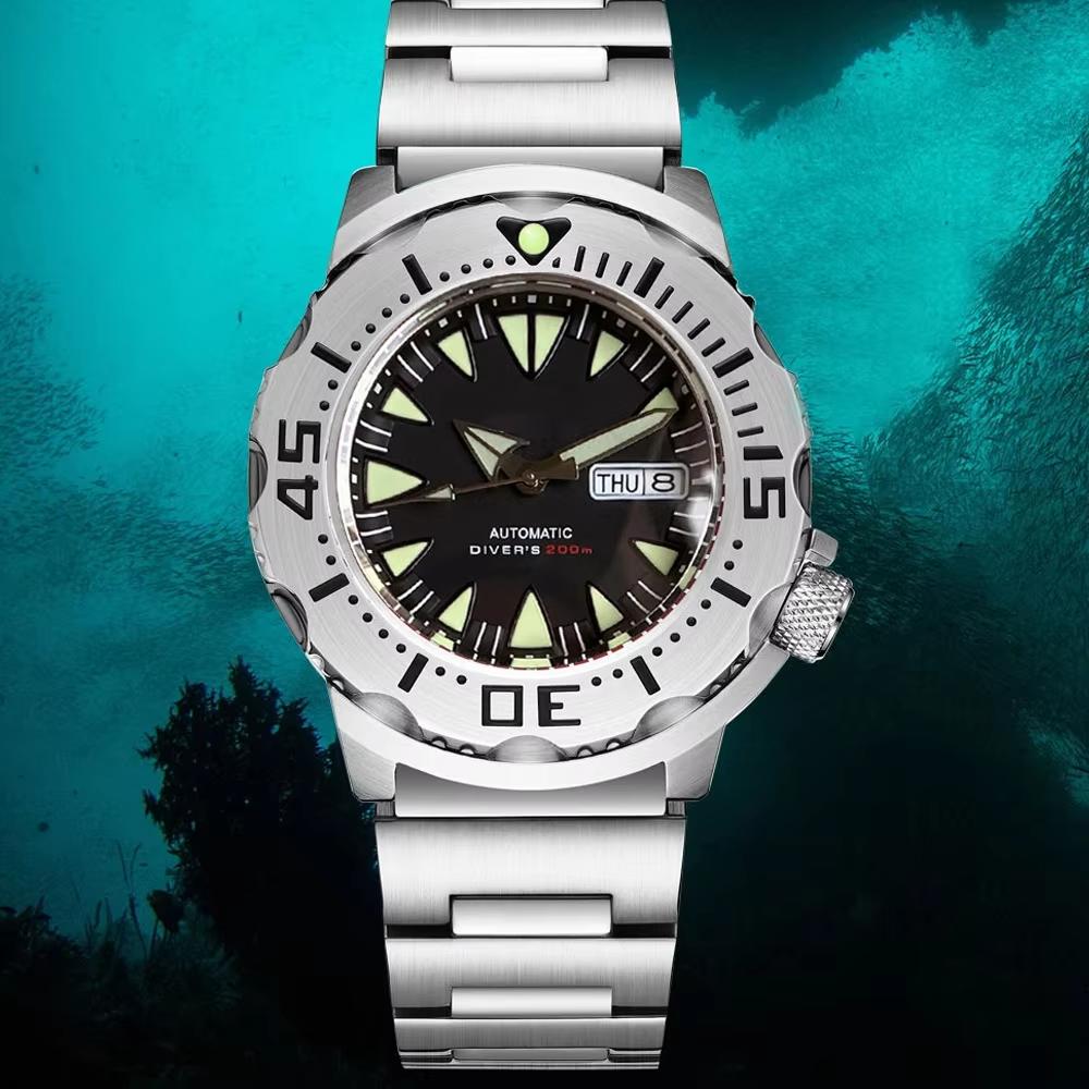 Tandorio 42mm Black Monster Sapphire Crystal
