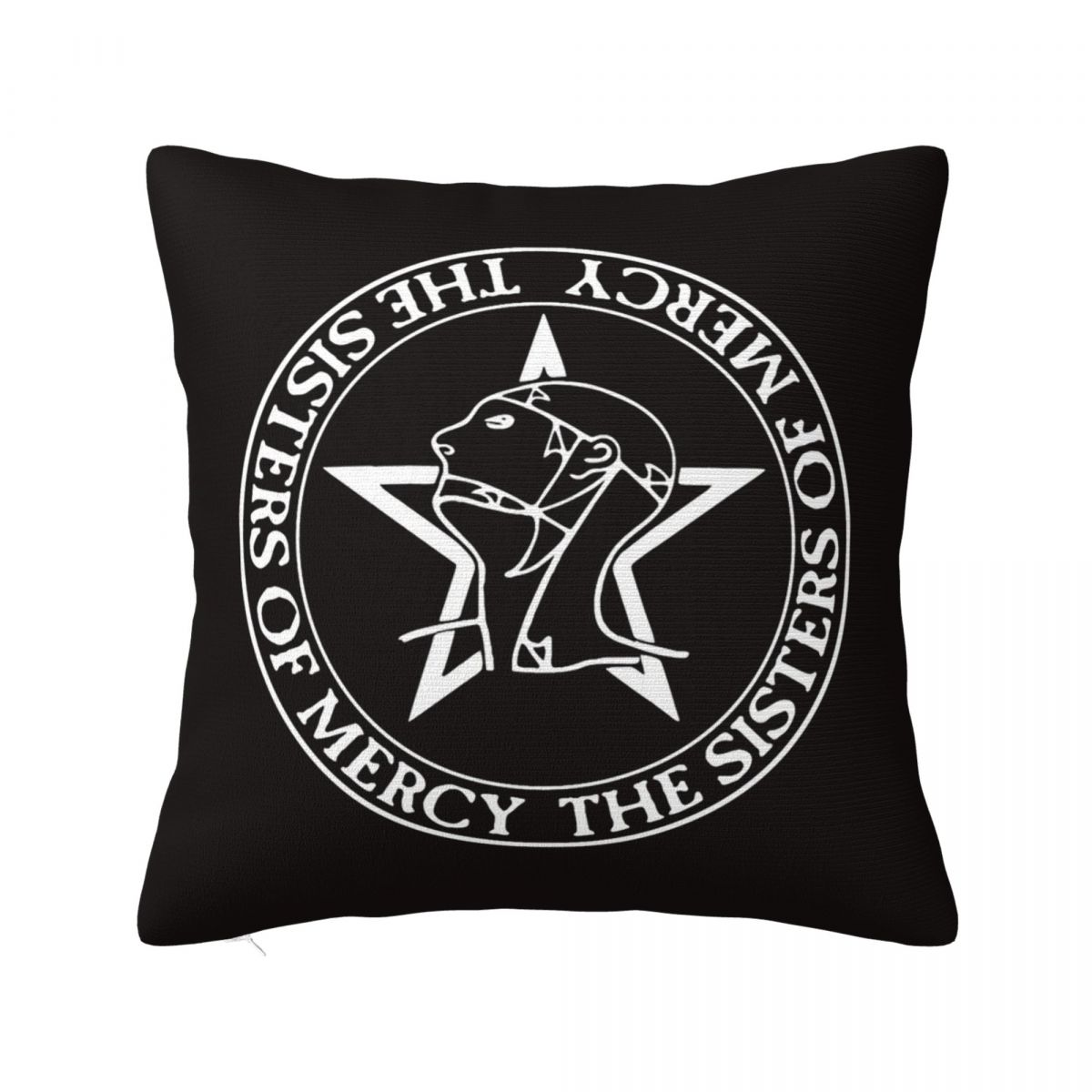 The Sisters Of Mercy Band Square Pillowcase Cushion Cover Pillow Case Throw Pillow Cover for Home Sofa Living Room 12x12Inch