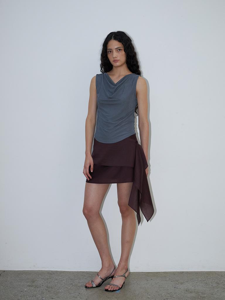 Text Room Labat Tie Skirt Wine