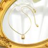 Meier White Seashell Pendant Necklace - Unique Design, 18k Gold Plated Titanium Steel Round Snake Chain Jewelry