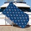 Nautisches Anker Strandtuch – Übergröße Schnelltrocknend Sandfrei mit Farbverlauf Blau Ankerdruck